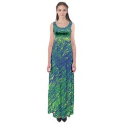 Green Pattern Empire Waist Maxi Dress