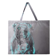 Dog Zipper Large Tote Bag