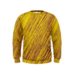 Yellow Van Gogh Pattern Kids  Sweatshirt