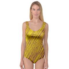 Yellow Van Gogh Pattern Princess Tank Leotard 