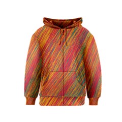 Orange Van Gogh Pattern Kids  Zipper Hoodie