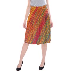 Orange Van Gogh pattern Midi Beach Skirt