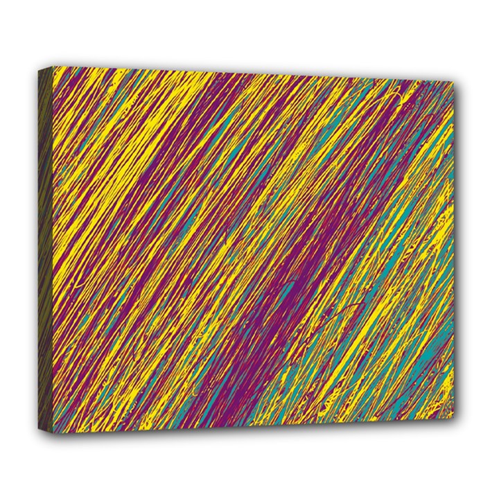 Yellow, purple and green Van Gogh pattern Deluxe Canvas 24  x 20  