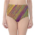 Yellow, purple and green Van Gogh pattern High-Waist Bikini Bottoms View1