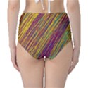 Yellow, purple and green Van Gogh pattern High-Waist Bikini Bottoms View2