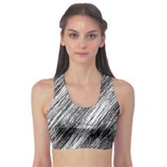 Black and White decorative pattern Sports Bra