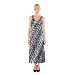 Black and White decorative pattern Sleeveless Maxi Dress