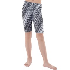 Black and White decorative pattern Kid s Mid Length Swim Shorts