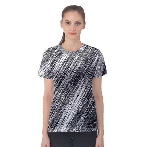 Black And White Decorative Pattern Women s Sport Mesh Tee by Valentinaart