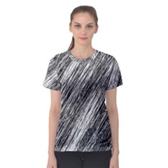 Black and White decorative pattern Women s Sport Mesh Tee