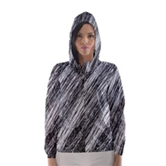 Black and White decorative pattern Hooded Wind Breaker (Women)