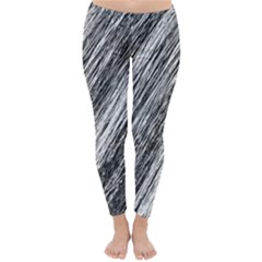 Black and White decorative pattern Winter Leggings 