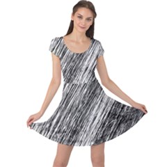 Black and White decorative pattern Cap Sleeve Dresses