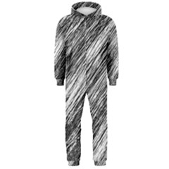 Black and White decorative pattern Hooded Jumpsuit (Men) 