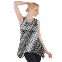 Black and White decorative pattern Side Drop Tank Tunic