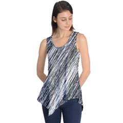 Black and White decorative pattern Sleeveless Tunic