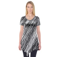 Black and White decorative pattern Short Sleeve Tunic 