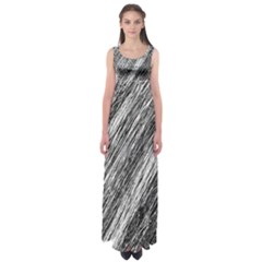 Black and White decorative pattern Empire Waist Maxi Dress