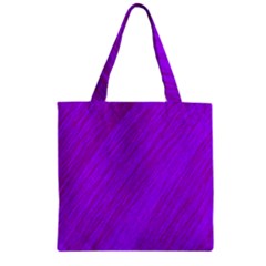 Purple Pattern Zipper Grocery Tote Bag