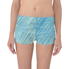 Light Blue Pattern Reversible Boyleg Bikini Bottoms