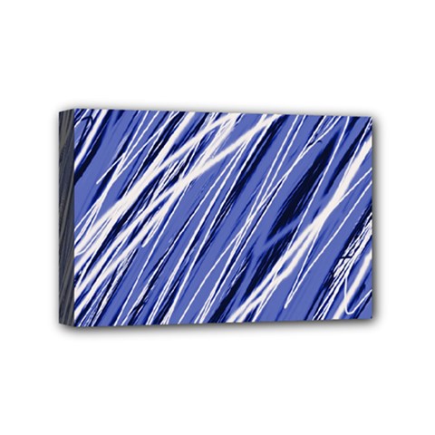 Blue Elegant Pattern Mini Canvas 6  X 4 