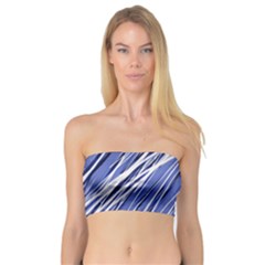 Blue Elegant Pattern Bandeau Top