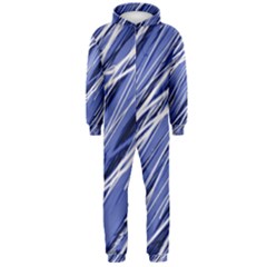 Blue Elegant Pattern Hooded Jumpsuit (men) 