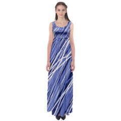 Blue Elegant Pattern Empire Waist Maxi Dress