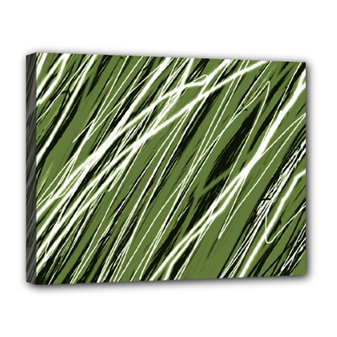 Green Decorative Pattern Canvas 14  X 11 