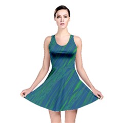 Green Pattern Reversible Skater Dress by Valentinaart