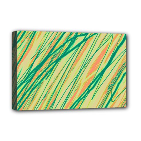 Green And Orange Pattern Deluxe Canvas 18  X 12  