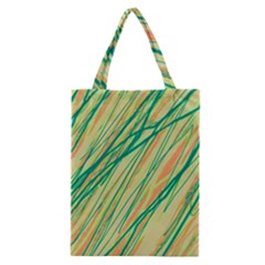 Green And Orange Pattern Classic Tote Bag by Valentinaart