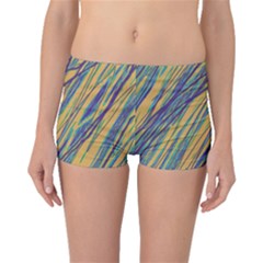 Blue And Yellow Van Gogh Pattern Boyleg Bikini Bottoms