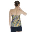 Blue and yellow Van Gogh pattern Strapless Top View2