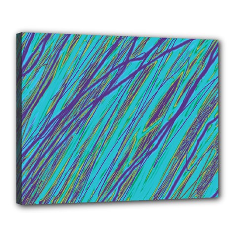 Blue Pattern Canvas 20  X 16 