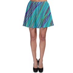 Blue Pattern Skater Skirt