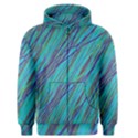 Blue pattern Men s Zipper Hoodie View1