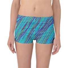 Blue Pattern Boyleg Bikini Bottoms