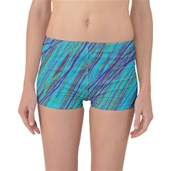 Blue Pattern Reversible Boyleg Bikini Bottoms