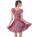 Pink and red decorative pattern Cap Sleeve Dresses View2