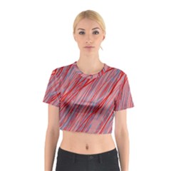 Pink And Red Decorative Pattern Cotton Crop Top