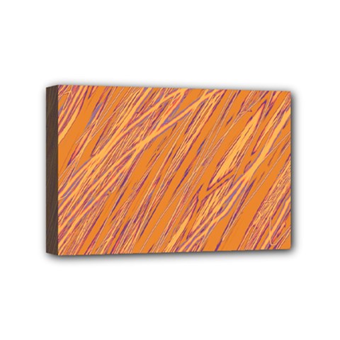 Orange Pattern Mini Canvas 6  X 4 