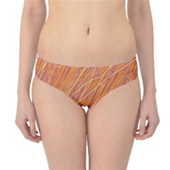 Orange Pattern Hipster Bikini Bottoms by Valentinaart