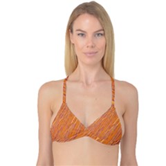 Orange Pattern Reversible Tri Bikini Top by Valentinaart