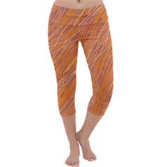 Orange Pattern Capri Yoga Leggings