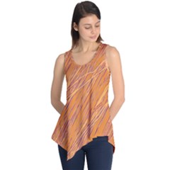 Orange Pattern Sleeveless Tunic