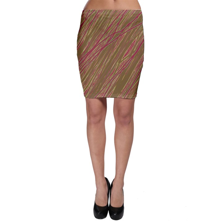 Brown elegant pattern Bodycon Skirt