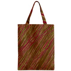 Brown Elegant Pattern Zipper Classic Tote Bag