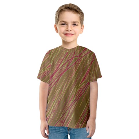 Brown Elegant Pattern Kid s Sport Mesh Tee by Valentinaart