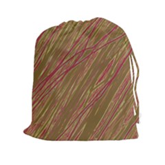 Brown Elegant Pattern Drawstring Pouches (xxl)